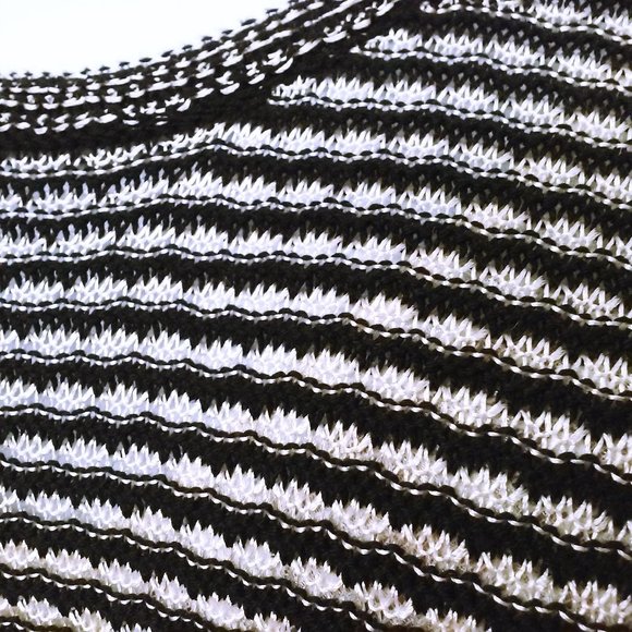 Pendleton Woolen Mills Tunic Sweater -XL Loose Knit Striped Crewneck Navy White - Picture 7 of 11